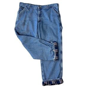 VINTAGE FULL BLUE Flannel Lined Jeans